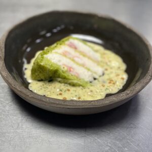 Chou farci de gambas